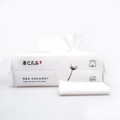 China Biodegradable Cosmetic Tissue Paper Disposable Facial Towel Cotton Cloth Cotton Cloth Face Towel Dry Passes for Sensitive Skin for sale