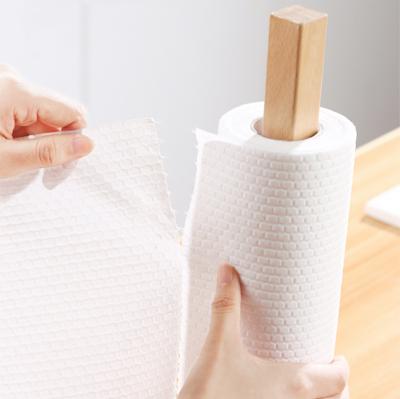 China Cheap Biodegradable Kitchen Home Car Hotel Car Dish Washing Rags Ultra Absorbent Disposable Kitchen Paper Towel Cleaning Roll for sale