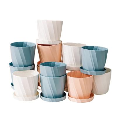 China American Manufacturer Plastic Flowers Unique WY Style Plastic Pot Sets Large Plastic Commercial Flower Pots for sale