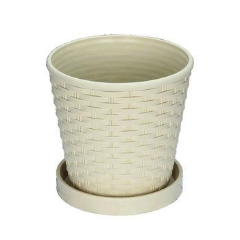 China New WY modern style room planter bamboo woven plastic garden growing pot small resin succulent flower pot for sale