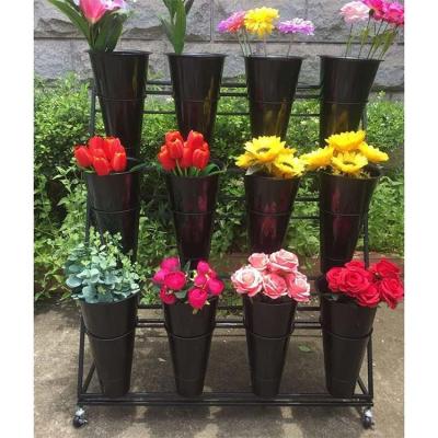 China WY CLASSIC Metal Display Rack Flower Stand with 12 Plastic Pots for sale