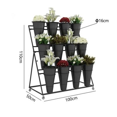 China CLASSIC Detachable Flower Shop Shelf Modern Design Potting Rotating Rack 3 - Tier Flower Display Organizer for sale