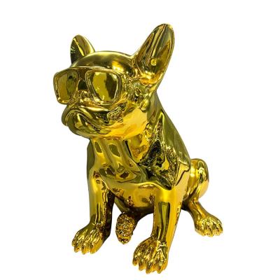 China China Supplier Luxury Animal Dog Sculpture Head Office Decoration In Resin Cute Animal Statue for sale