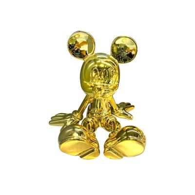 China China Handmade Luxury Sculpture Gilded Resin Cartoon Ornaments Rat Sitting Crafts Plating Home Ornaments for sale