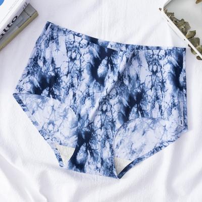 China Antibacterial Seamless Women Panties Ice Silk Underwear Girls Tie Dye Shorts Fashion Floral Lingerie Traceless Female Briefs Brief for sale