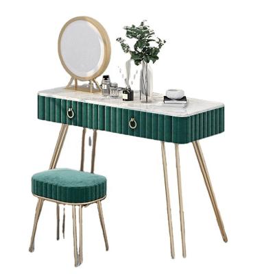 China Unfoldable Iron Small Nordic Art Dressing Table INS Girl Marble Face Dressing Table Iron Apartment Home Bedroom Dressing Table for sale