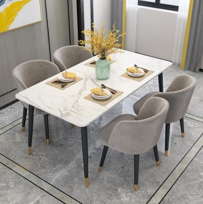 China Modern Nordic style dining table light luxury marble rectangular dining table small and chair apartment for sale