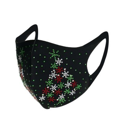 China EVA Hot Sale Rhinestone Sparkling Bling Bling Washable Face Mask For Christmas Beauty for sale