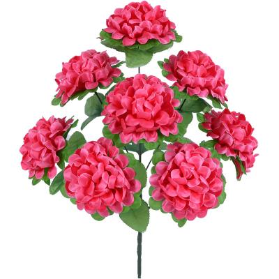 China Memorial Decorations 9 Heads Artificial Cheap White Flower Garland Casket Decoration Cemetery Condolences Funeral Flowers for sale