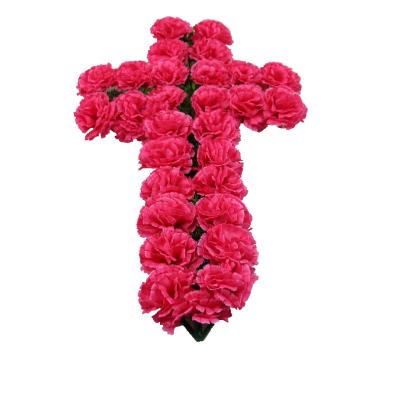 China Artificial funeral decoration flowers for funeral wreaths cemetery artificial funeral cross flowers for sale