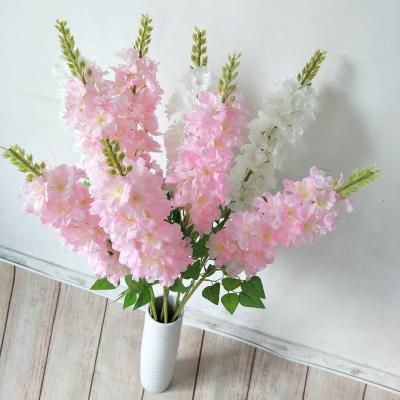 China High Quality Wedding Home Silk Flower Delphinium Latex Artificial Flower Decotation Home Indoor Flowers for sale