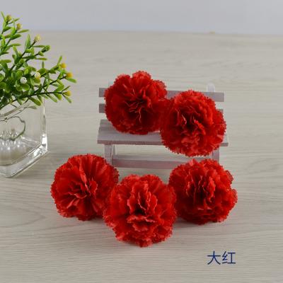 China Celebration Mother's Day Gifts Diy Artificial Silk Carnation Flower Head For Sale Fake Carnation Flowers for sale