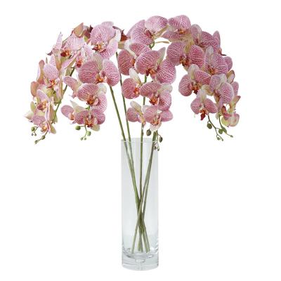 China Minimalist style 105CM artificial indoor decoration fast delivery 9 heads 3D printing orchid for wedding decoration for sale