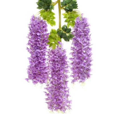 China Environmental Hot Selling Artificial Flowers Wisteria Tree Hanging Wisteria For Wedding Events for sale