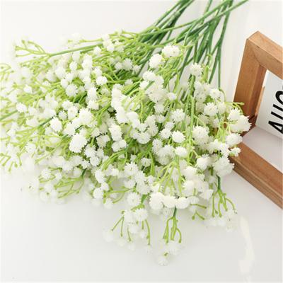 China Babysbreath Plastic Artificial White Bouquets Wedding Campanula for sale