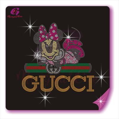 China Hot Selling Custom Flatback Iron On Rhinestone Transfers Sticker Cartoon Fashion Brand Transfer for sale