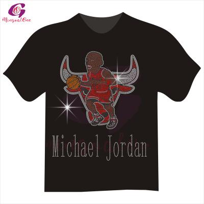 China Flatback Hotfix Sports Cartoon Rhinestone Bulk Heat Press Transfer For Shirt for sale