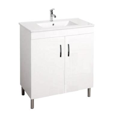 China PVC waterproof vanity Baggio High glossy white painting bathroom vanity with shaving cabinet wall hung or floor mounted for sale