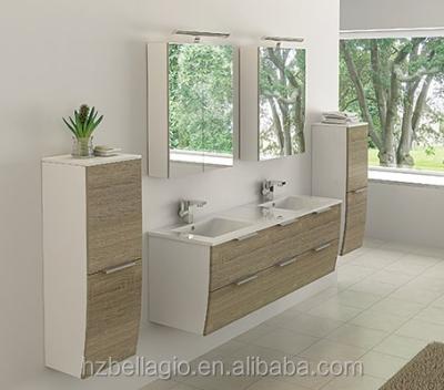 China MDF board modern bathroom cabinet wall-mounted double draw cabinet for sale