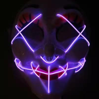 China Classic 2020 New Product Custom Design Light Up EL Panel Led Sound Reactive Mask For DJ Rave Party Event Festival Case Print Halloween for sale