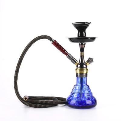 China 2021 New Small Mini Glass Hookah Single Hose Handmade Zinc Alloy Shisha Hookah Portable Hookah for sale