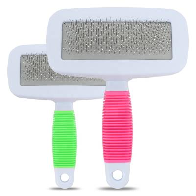 China Sustainable Professional Dog Grooming Slicker Brush Pet Slicker Set Hair Removal Brush Stainless Cleaning Brush for sale