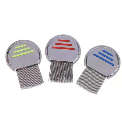 China 2021 Viable Amazon Pet Brush Kit Metal Head Flea Pet Comb Silicone Handle Stainless Steel Anti Lice Comb for sale