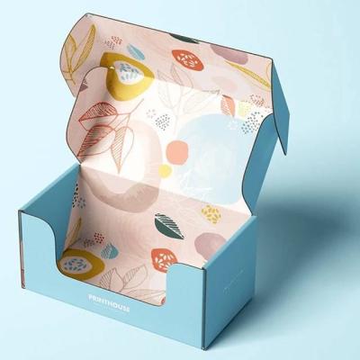 China Recycled Glossy Waxed Decorative Corrugated Cardboard Materials Printing Gift Mailing Boxes for sale