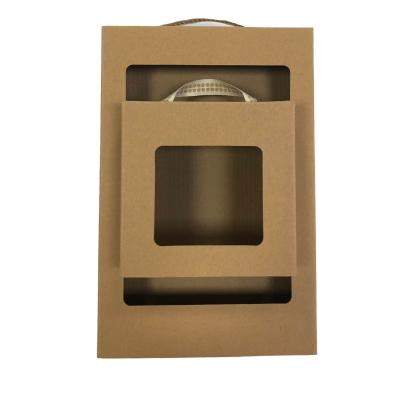 China Customized Matte Recyclable Printing 300gsm Kraft Paper Large Capacity Recycled Toy Paper Packaging Display Box With Handle And Clear Window for sale