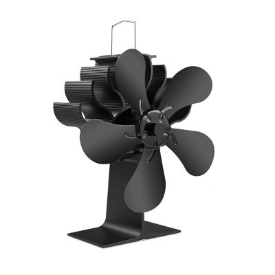 China Household Heat Powered Low Price High Top Airflow 5 Blades Wood Stove Fan for sale