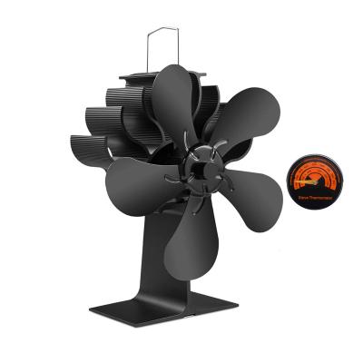 China 2022 New Household 5 Blades Heat Wood Stove Fan Powered Hot Sales On Ebay Amazon Wish Low Price High Airflow for sale