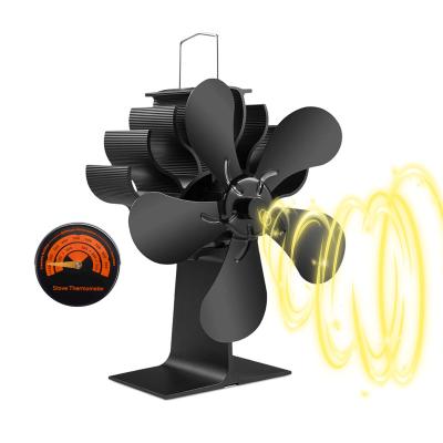 China Aluminum Alloy Wood Burner 5 Blades Fireplace Amazon Heat Powered Stove Fan for sale