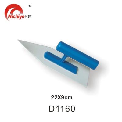 China Blue Handle Art Trowel Pointed Trowel Plastic SQUARE Finishing Trowel for sale