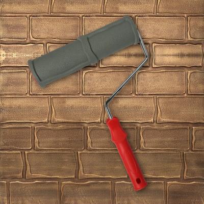 China Dustproof Brick Pattern Paint Roller Household Wall Decoration Sweep DIY Tool Art Paint Texture Rolling Flower Roll for sale