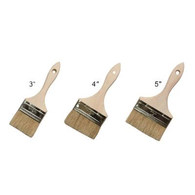 China Wool Brush Art Bristle Brush High Quality Painting Wood Handle White Bristle Brushes for sale