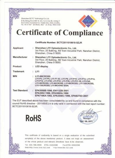 RoHS - Shenzhen Liyi Optoelectronics Co., Ltd.