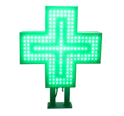 China Small Outdoor Waterproof Double Faced Mini Green Led Cross 600*600mm Led Pharmacy Cross Display for sale