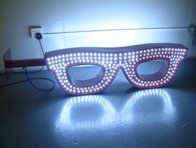 China Outdoor Eye-catching LED Neon Sign Board For Optician , Outdoor Advertising Logo Sign For Glasses Shop for sale