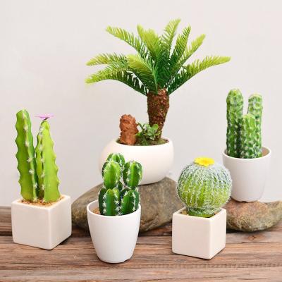 China Home Deco Mini Paper Mache Pulp Artificial High Quality Gray Potted Aloe Succulent Decoration Plants for sale