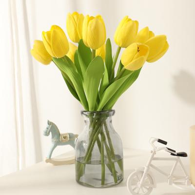 China Real Touch PU Mini Single Tulip For Holiday Artificial Floral Gifts and Home Decoration for sale