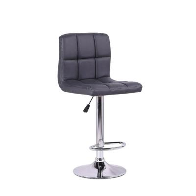 China Factory Supply Nordic High Quality Modern Metal High Back Adjustable PU Leather Upholstery Modern Seat Bar Stool for sale