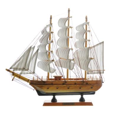 China Europe Unique Gift Customized 24cm Ornamental Sailboat Wooden Model Sailboat Sea Mediterranean Craft Boats for sale