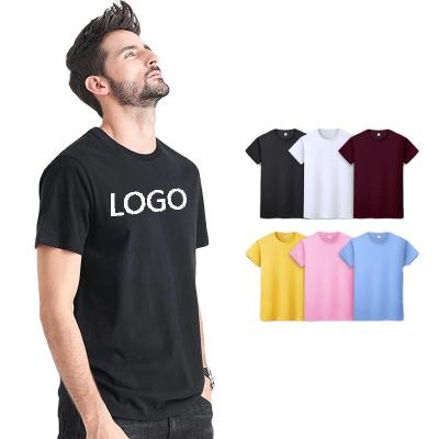 China High Quality Anti-Wrinkle Polyester Short Sleeve Plain Blank Custom Logo Cotton Blank Plain OEM/ODM Plus Size Men's T-shirts for sale