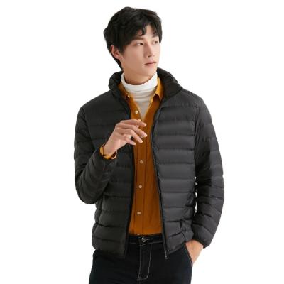 China Wholesale Reversible Winter Bubble Duck Feather Outdoor Lightweight Warm Breath Custom Logo Nylon Filled Down Stripper Jackets For Men for sale