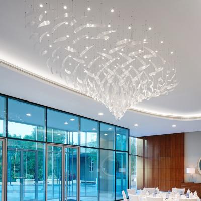 China Modern Art Contemporary Large Chandelier Custom Glass Crystal Pendant Light Suitable For Hotel Lobby Club for sale