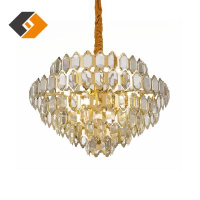 China Contemporary Nordic Style Large Gold Leaded Modern Crystal Lighting Decor Hotel Pendant Chandelier for sale