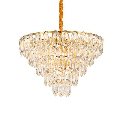 China 1 Meter Large Hall Contemporary Classic Pendant Light Gold Crystal Chandelier Lighting Luxury Hotel Light For Home for sale