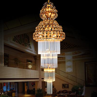 China Modern Design LED Gold Chandelier Customized Stair Chandelier For Hotel Villa for sale