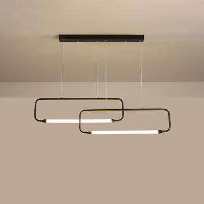 China Modern Home Decor Two Seater Pendant Lighting Modern Dining Room Black Pendant Light for sale