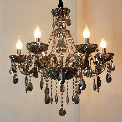 China European Indoor Luxury French Bedroom LED Glass Tube Crystal Hanging Chandelier Lighting Decorative Pendant Lamp for sale